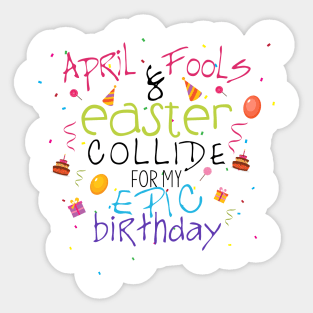 Cute Easter April Fools Birthday Gift Sticker